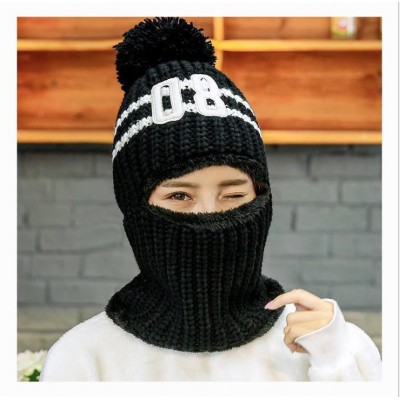 2019 new women's sweater hat Korean version plus warm knit hat autumn and winter versatile outdoor cycling hat