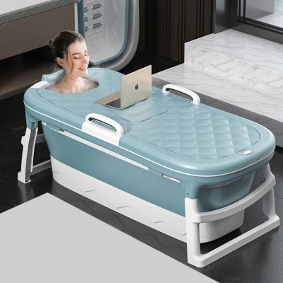 2020 Newest version Adult Portable Folding Bath Tub for Adults, Plastic Foldable Bathtub for Adults with lid